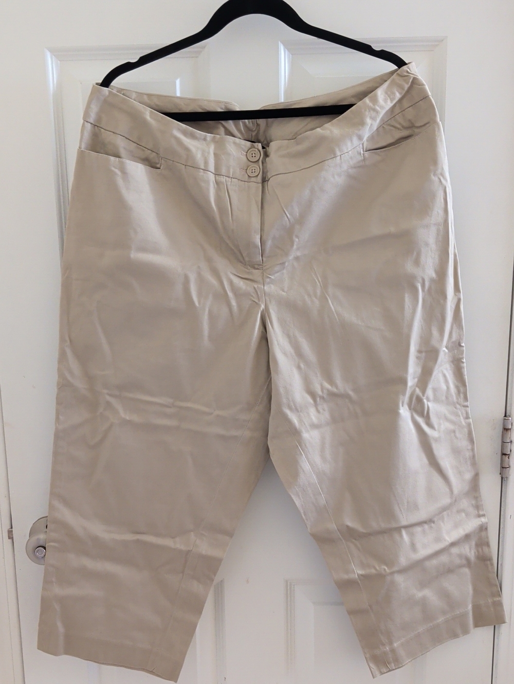 Lane Bryant Beige Cropped Chino Capris